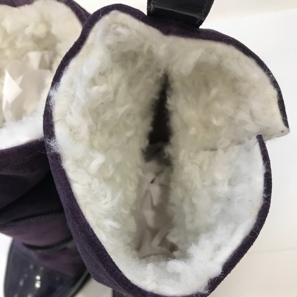 RED VALENTINO Suede Purple Shearling Booties Sz 40 - Picture 2 of 7